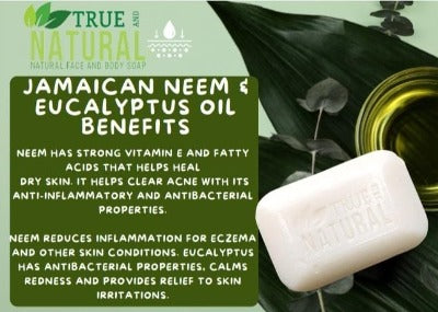 True And Natural Jamaican Neem & Eucalyptus Oil Face & Body Bar