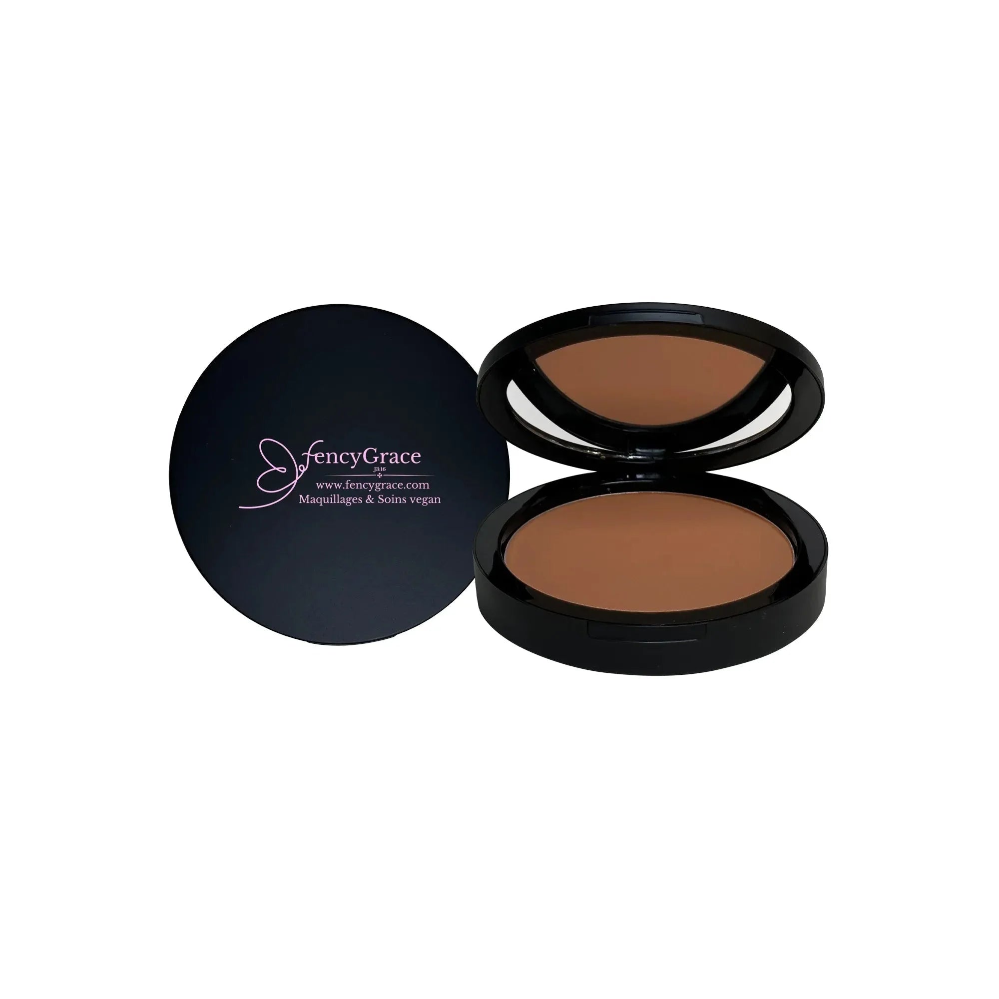 FencyGrace Compact Powder Foundation – Vegan, Adjustable Coverage & Matte Finish – Madeleine 140