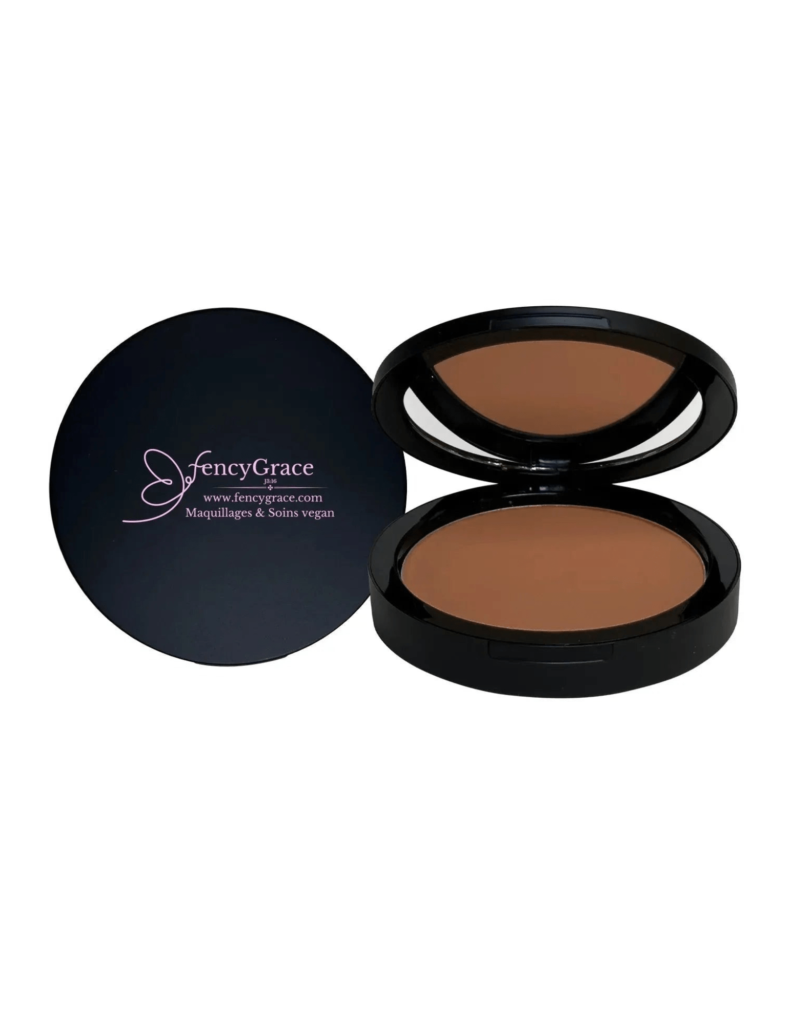FencyGrace Compact Powder Foundation – Vegan, Adjustable Coverage & Matte Finish – Madeleine 140