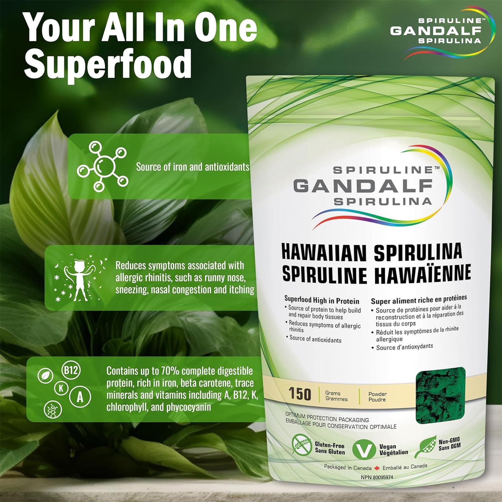 Gandalf - Hawaiian Spirulina, 150g powder - Gandalf