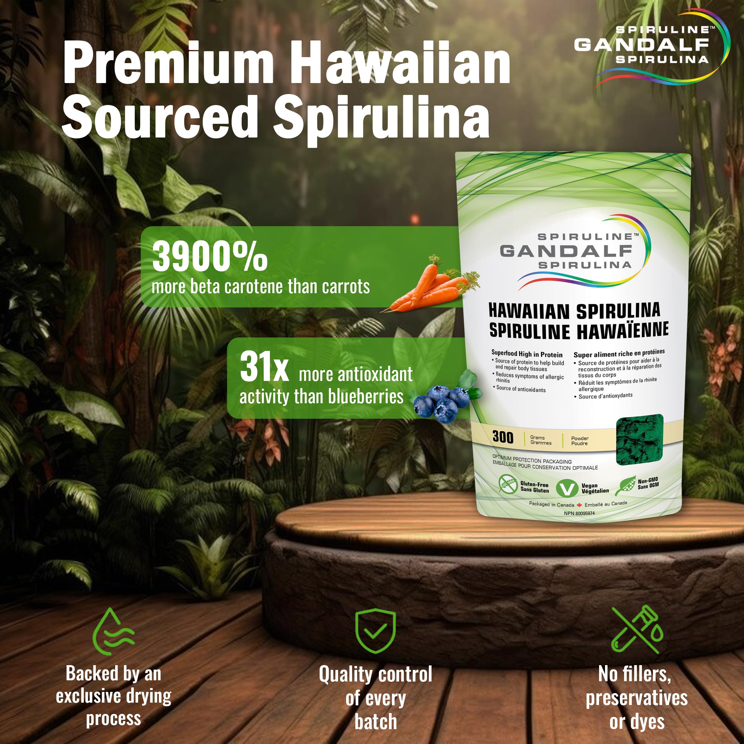 Gandalf - Hawaiian Spirulina, 300g powder - Gandalf
