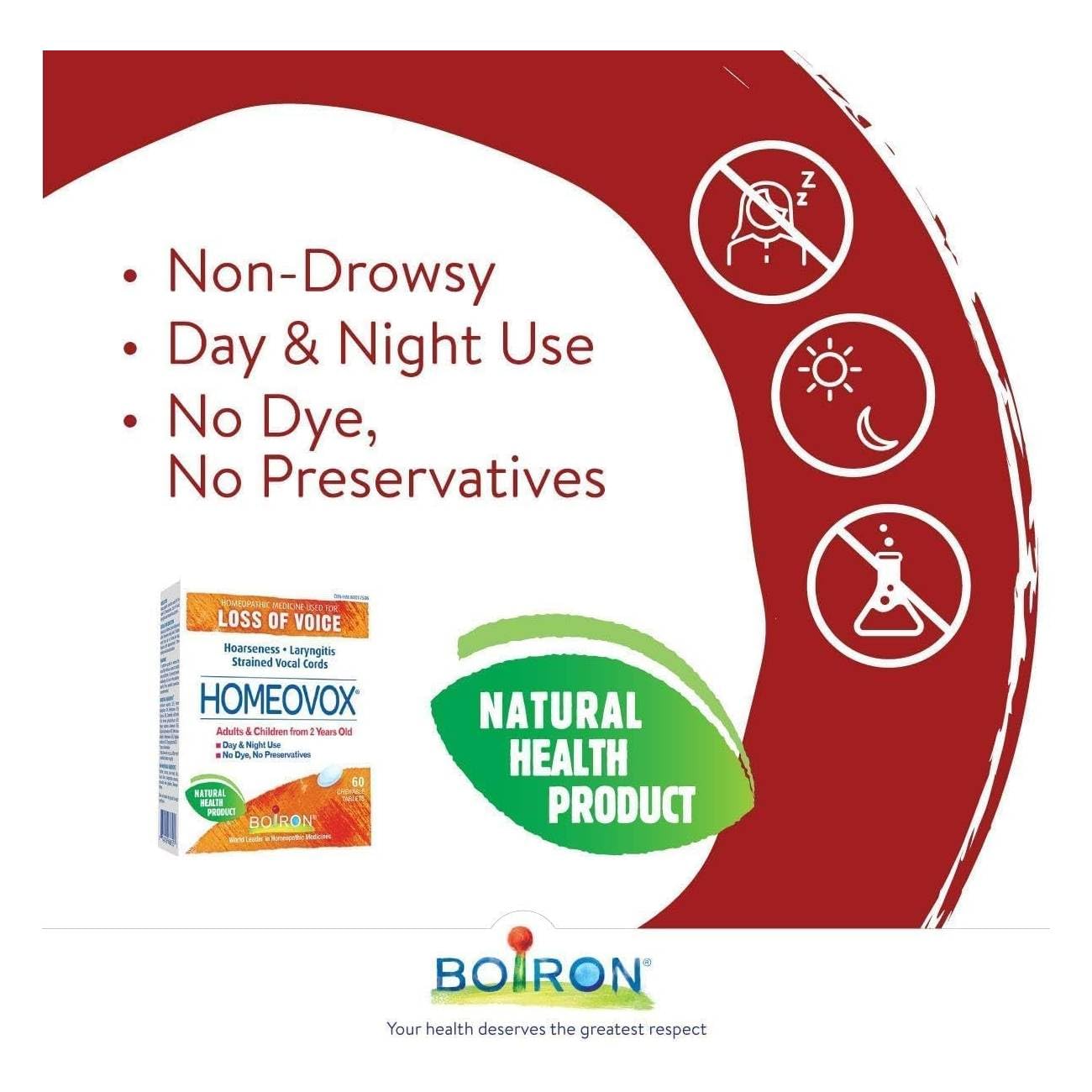 Boiron Homeovox Homeopathic Voice Relief Tablets – 60 Tablets