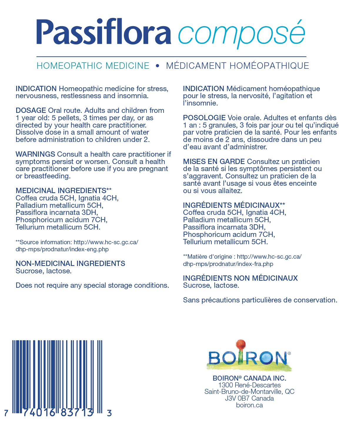 Boiron - Passiflora Compose Blister (80ct 12)