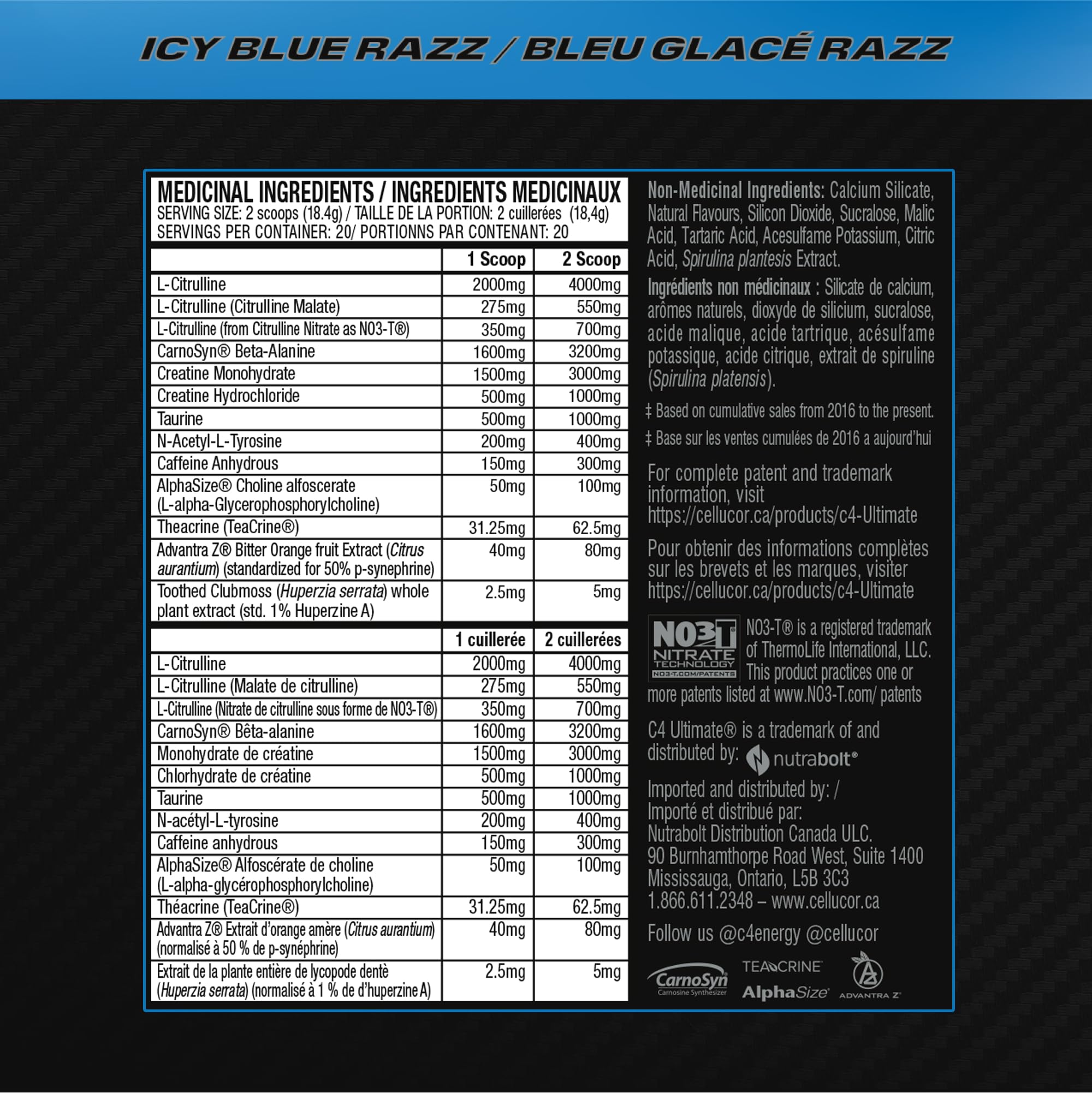 C4 - Ultimate Icy Blue Razz 20s (368g 12)