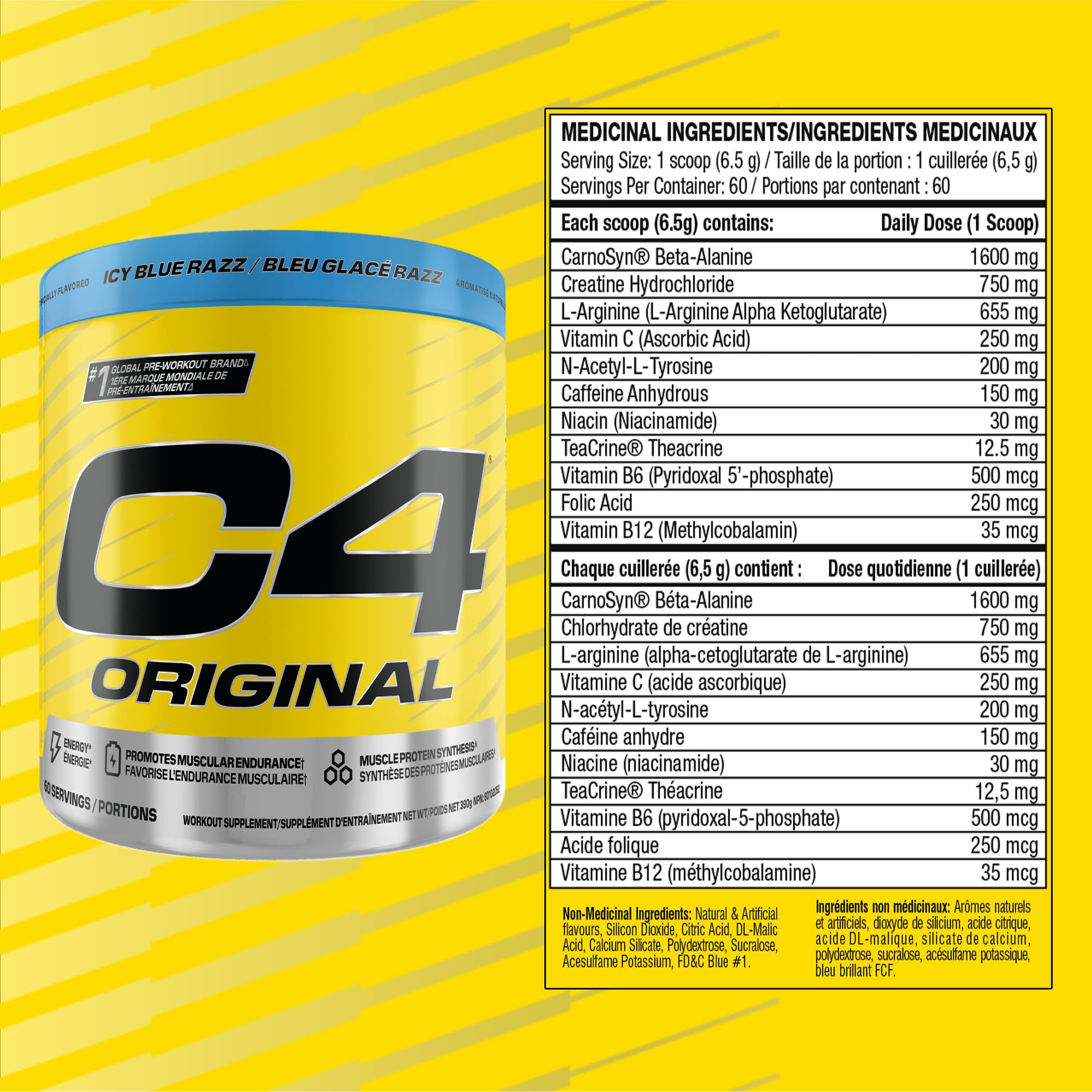 C4 - Original Icy Blue Razz 60s (390g 12)