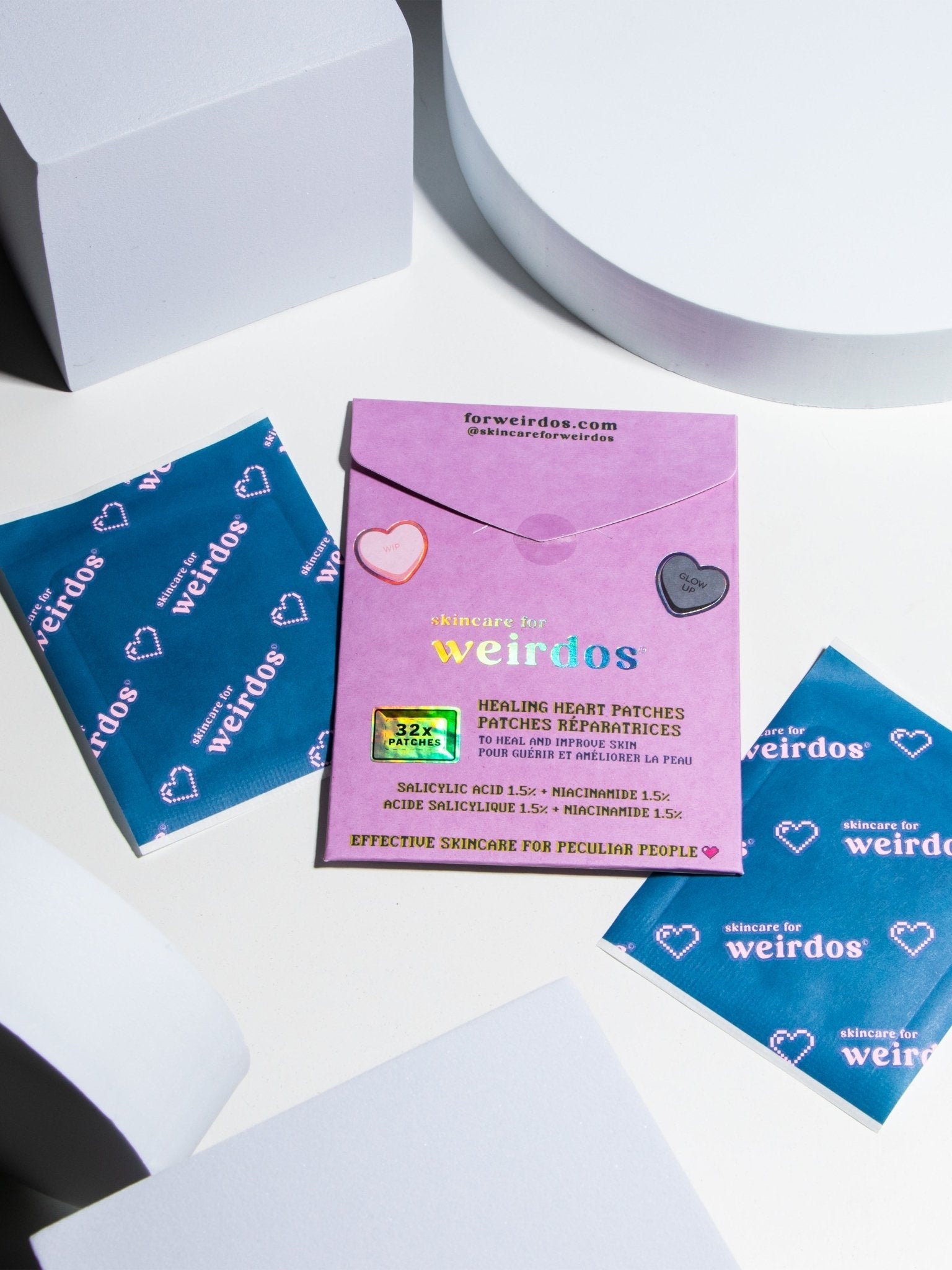 32 Healing Heart Pimple Patches – Salicylic Acid & Niacinamide Hydrocolloid Acne Patches