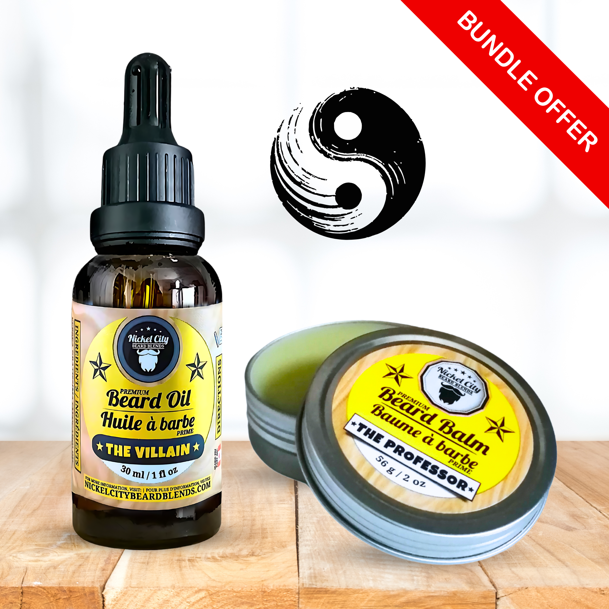 Duality “Yin-Yang” Beard Bundle – Professor x Villain (2-Pack: Oil + Balm) | Balance of Order & Chaos