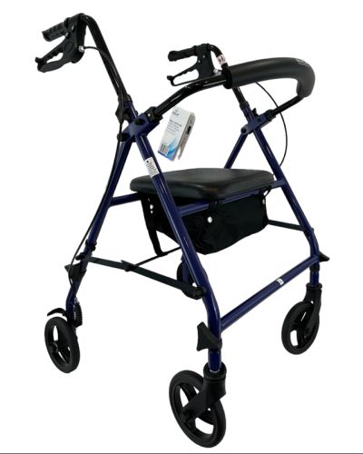 Adjustable walker for seniors and foldable rollator