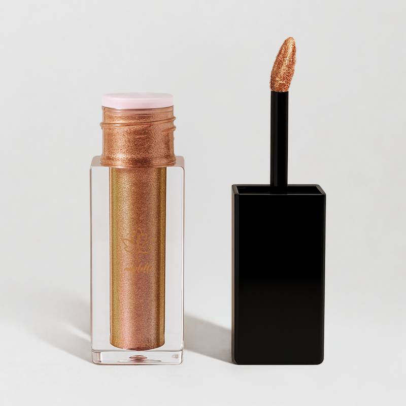 Shimmer and liquid highlighters for glowing skin