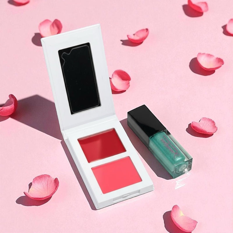 Powder blush and cream blush for natural, radiant cheeks