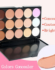 15-color Concealer Palette Waterproof Foundation To Cover Facial Acne Marks, Dark Circles, Freckles, Scars, Isolation, Brightening And Contouring With Beauty Egg Brush