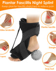 Plantar Fasciitis Night Splint Adjustable Foot Orthotic Brace Support Achilles Tendonitis Ankle Pain Relief Hard Spiky Massage Ball 2 Arch Support Ban