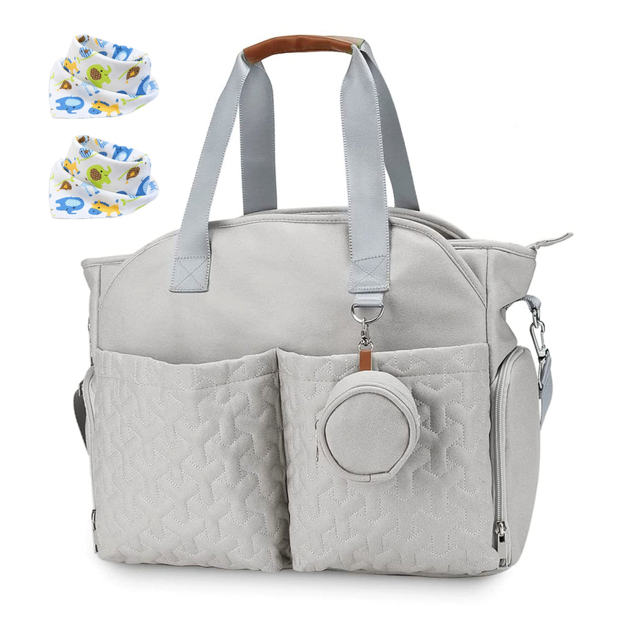 Breast Pump Bag Diaper Tote Bag with Detachable Shoulder Strap Side Pocket Free Baby Bibs Compatible with Spectra S1 S2 Medela