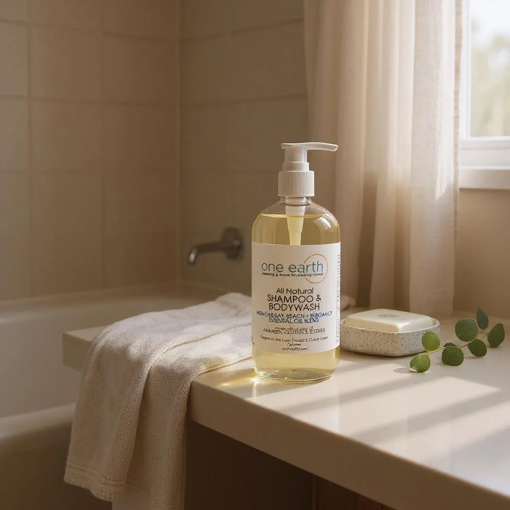 Bay Beach & Bergamot Shampoo & Bodywash – SLS-Free, Paraben-Free, Gentle for All Hair Types, 500 ml Pump Bottle