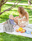 Breast Pump Bag Diaper Tote Bag with Detachable Shoulder Strap Side Pocket Free Baby Bibs Compatible with Spectra S1 S2 Medela