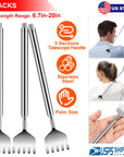 3pcs 20" Telescopic Back Scratcher Stainless Steel Extendable Bear Eagle Claw Massager