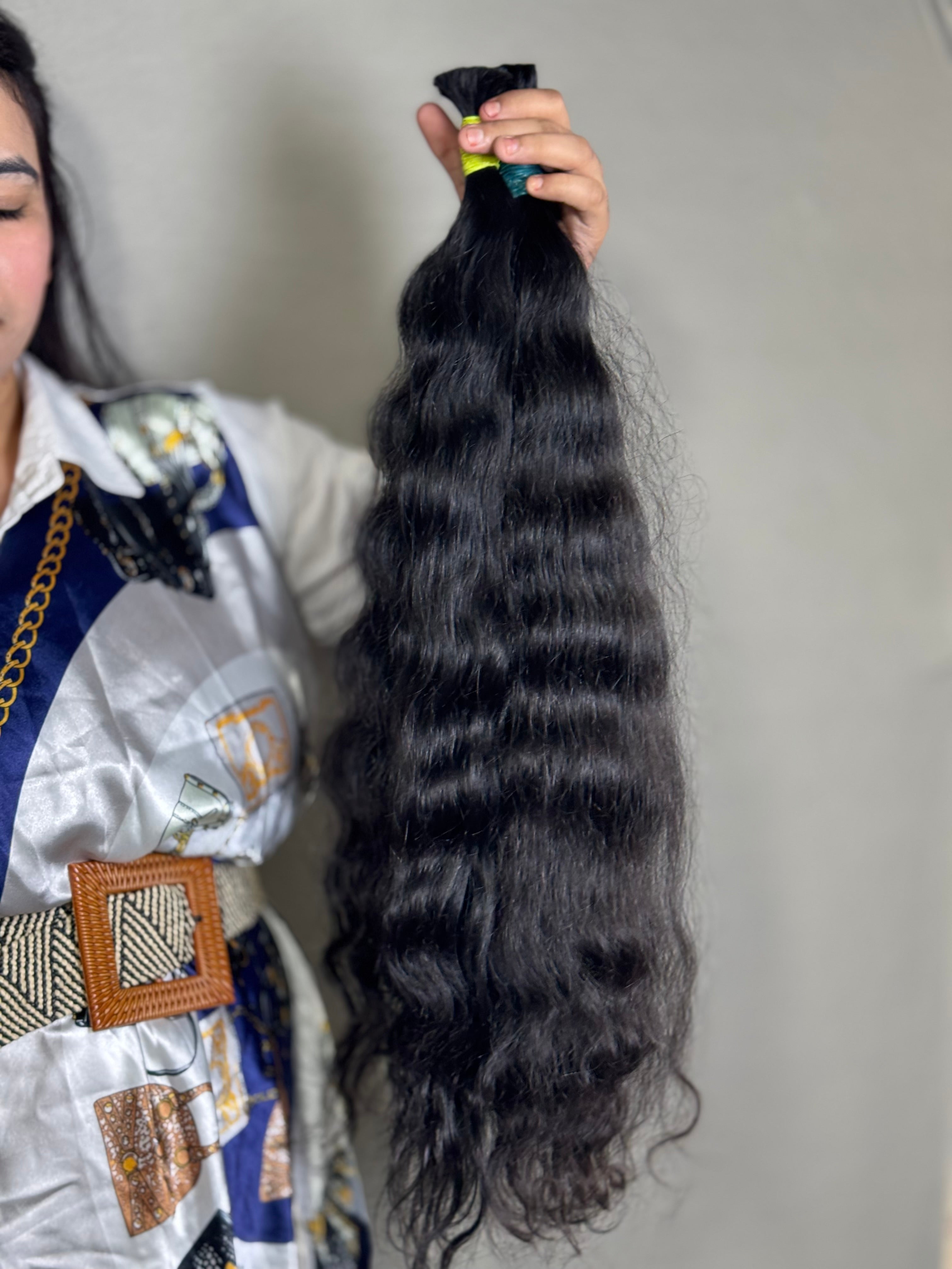 Raw Indian Wavy Bulk Hair Bundles