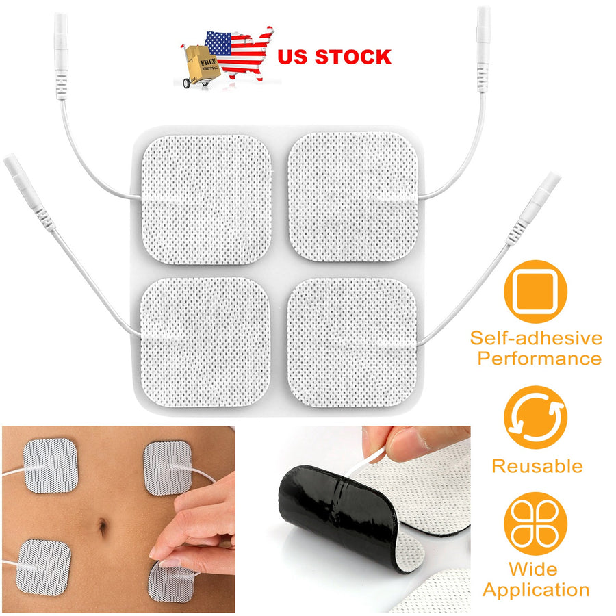 4Pcs Reusable Self Adhesive Replacement Electrode Pads For TENS/EMS Unit Muscle Relieve Electrode Pads