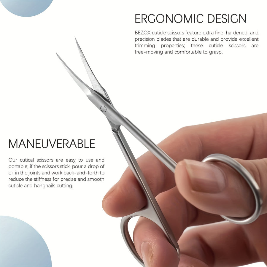 1 Pcs Extra Fine Curved Cuticle Scissors, Super Thin Scissors For Cutical Care, Manicure Small Scissors, Stainless Steel Cuticle Cutter