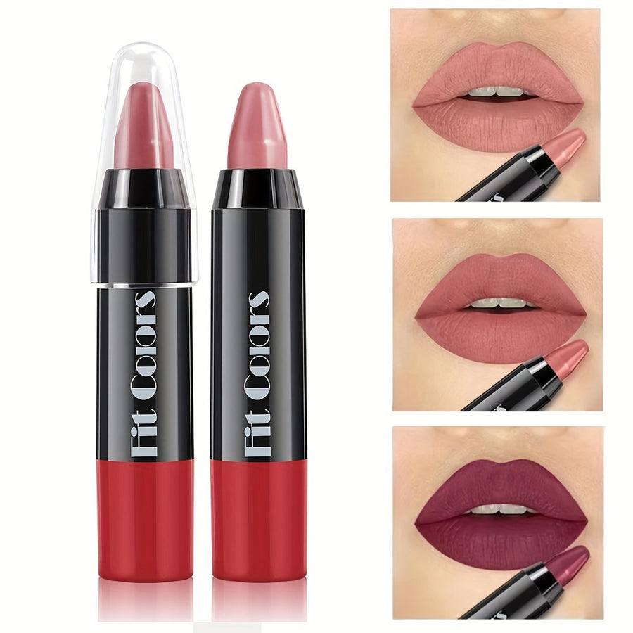 Matte Lipstick Crayons, Highly Pigmented Lip Liner Pen, Long-Lasting Moisturizing Lip Balm, Easy Glide-On Formula, Assorted Shades