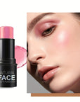 Natural Face Multi-Function Blush Stick, Creamy Texture, Long-Lasting, Easy Blend, 5 Shades Available, Portable Makeup For Cheeks & Lips