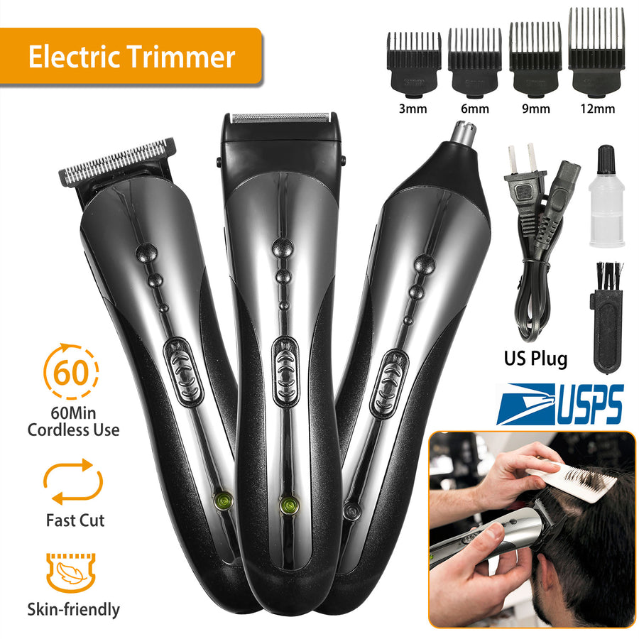 SHINON Men Electric Hair Clipper Trimmer Rechargeable Beard Shaver Razor Nose Trimmer Set