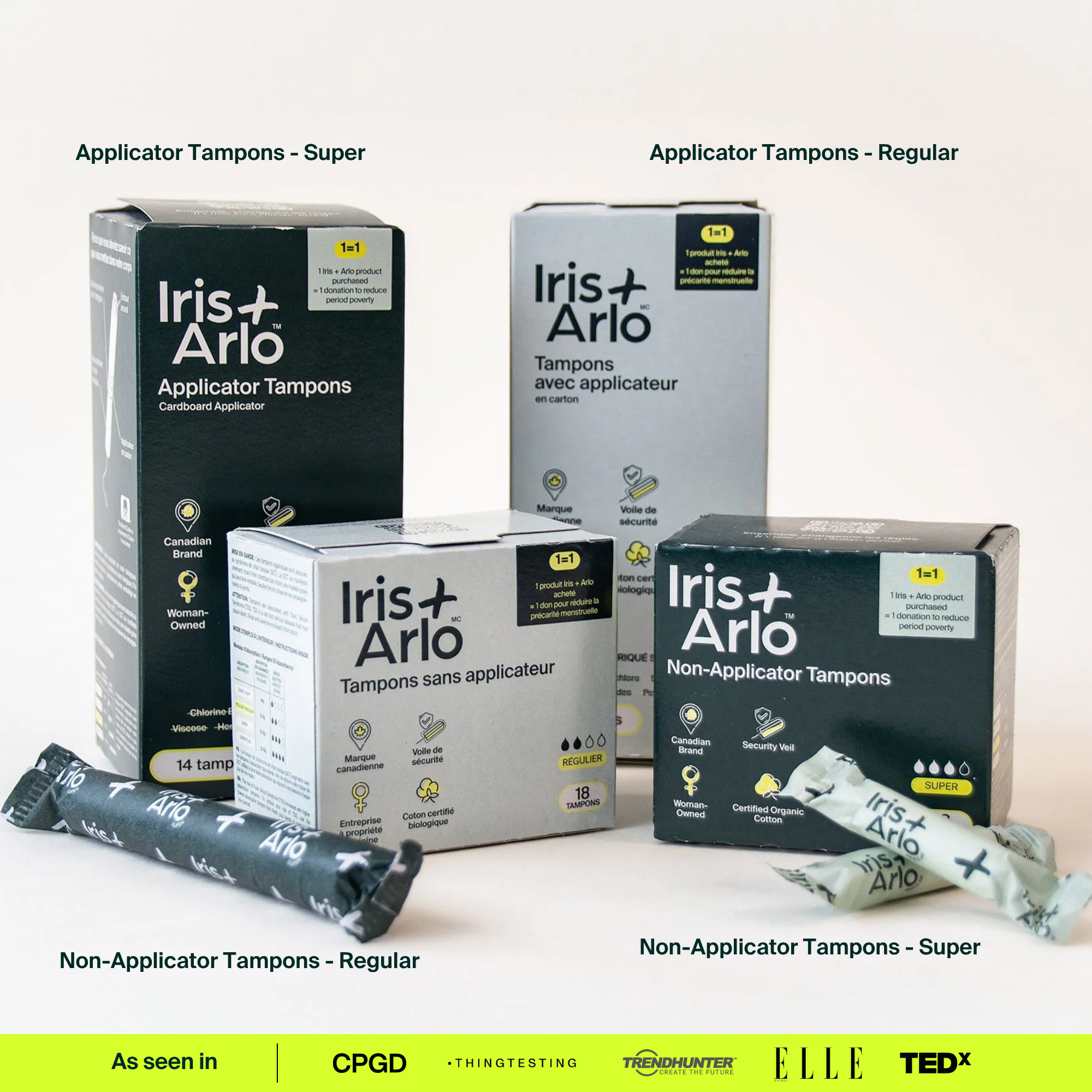 100% Organic Cotton Applicator Tampons (Super)