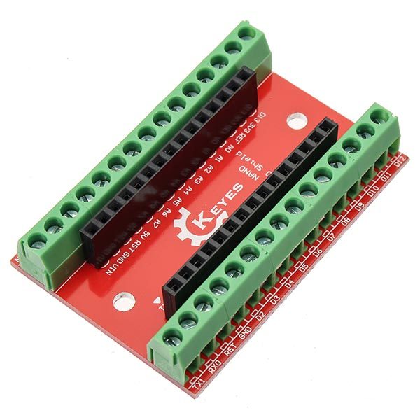 NANO IO Shield Expansion Board + Nano V3 Improved Version With Cable Geekcreit for Arduino - products that work with official Arduino Compatible with Official Arduino Boards