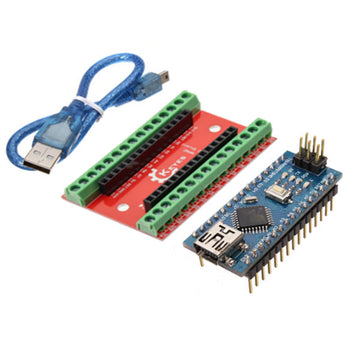 NANO IO Shield Expansion Board + Nano V3 Improved Version With Cable Geekcreit for Arduino - products that work with official Arduino Compatible with Official Arduino Boards