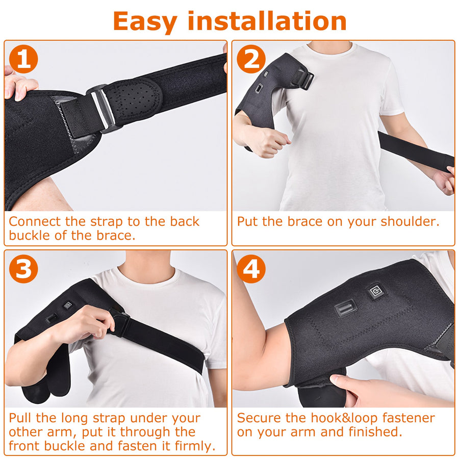 Heated Shoulder Brace Electric Heating Pad Therapy Shoulder Heating Wrap Compression Sleeve for Shoulder Pain Muscle Stiffness Bursitis Tendonitis