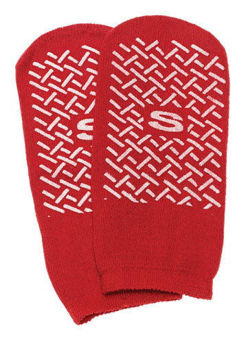 Slipper Socks – Small Red (Child Size 4-6) – Cozy Non-Slip Indoor Socks for Kids