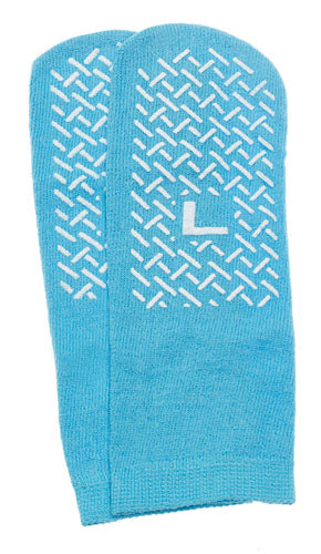 Slipper Socks – Large Sky Blue (Men’s 7-9, Women’s 8-10) – Cozy Non-Slip Indoor Socks