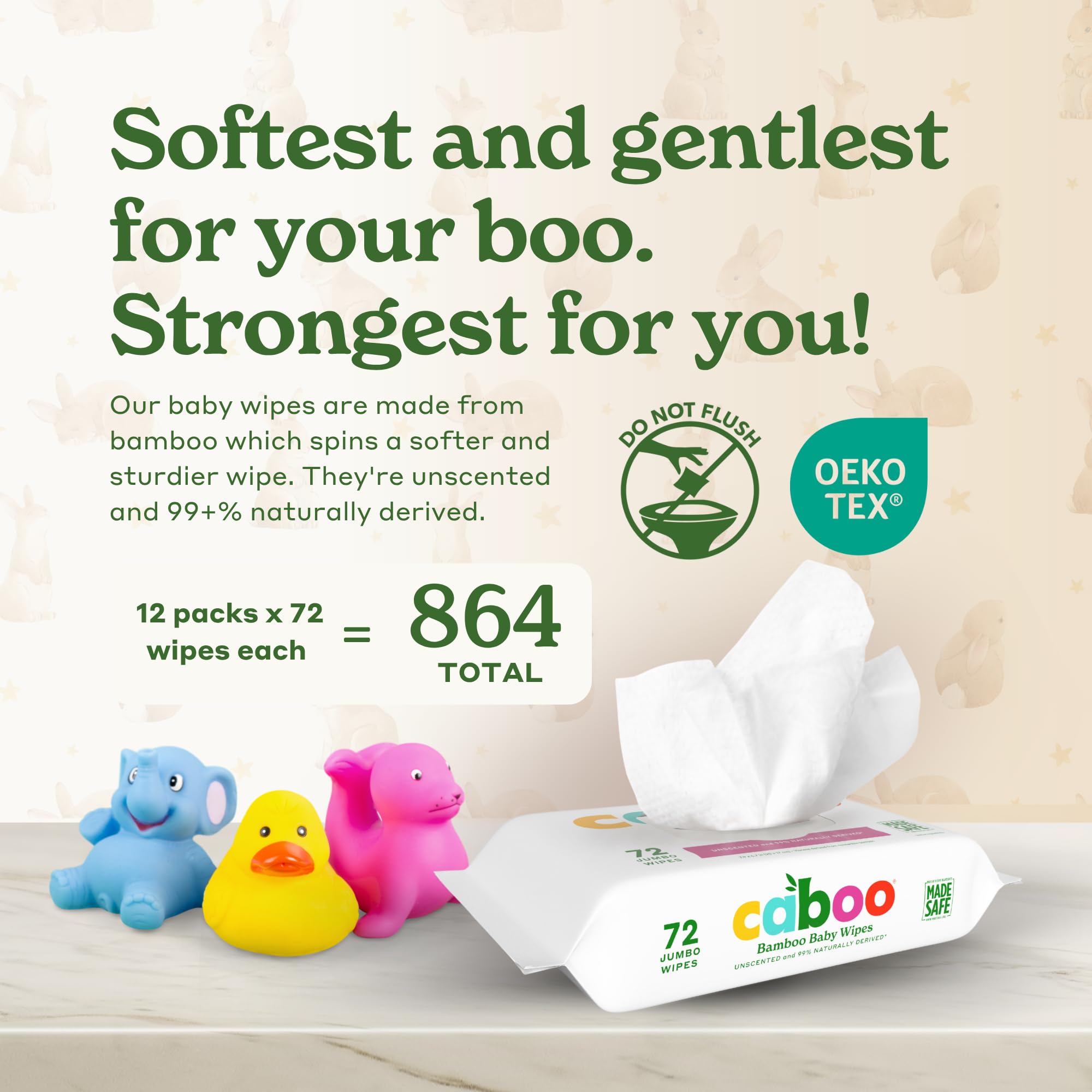Caboo - Bamboo Baby Wipes (12 x 30ct 12)