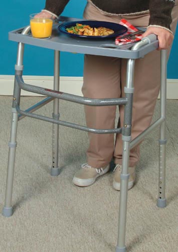 Universal Walker Tray – Gray, Sturdy & Lightweight Tray for Most Walkers