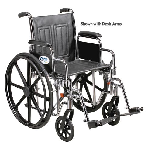 Standard 16" Wheelchair with Fixed Arms & Swingaway Footrests