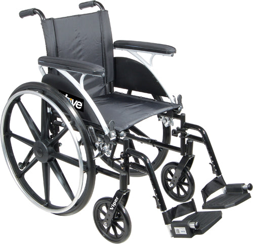 Lightweight Deluxe K-4 Wheelchair with Flip-Back Removable Desk Arms & 12" Wheels