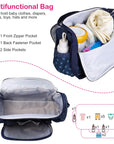 4Pcs Diaper Bag Tote Set Baby Napping Changing Bag Shoulder Mummy Bag with Diaper Changing Pad