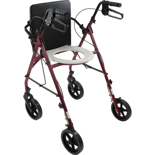Free2Go™ Rollator Burgundy Toilet Seat Walker Frame