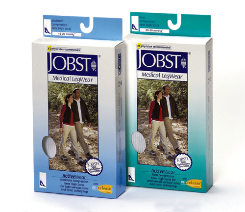 Jobst Active Wear 15-20 Knee-High Compression Socks White – Moderate Support