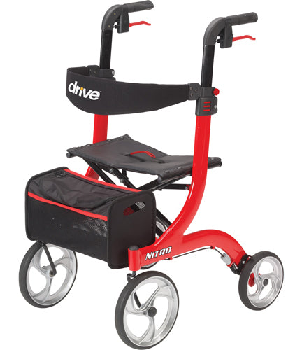 Nitro Rollator with 10" Casters – Foldable Mobility Aid with Seat