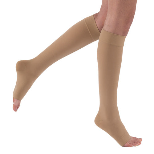 Jobst Relief Petite 15-20 mmHg Open-Toe Knee-High Compression Stockings Beige