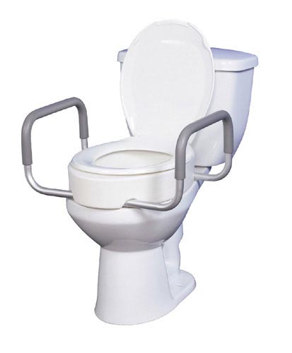 Elevated Toilet Seat w/ Removable Arms for Regular Toilet Seat T/F KD