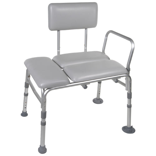 Transfer Bench Padded KD Gray – Adjustable Bath & Shower Safety Bench