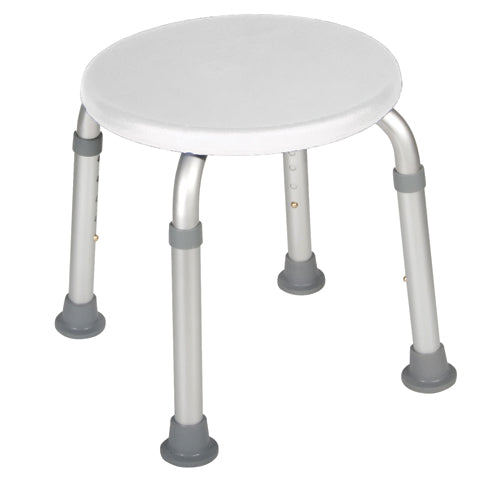 Bath Stool Round White – Durable & Lightweight Seating by Drive