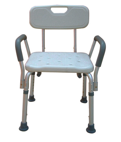 Bath Bench Adjustable Height w/Back & Removable Padded Arms – Drive