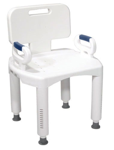 Bath Bench Premium Series with Backrest and Arms for Safe Bathing