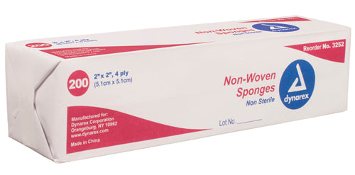 Non-Woven Gauze Sponge Non-Sterile 4 Ply Box of 200 – Soft & Absorbent