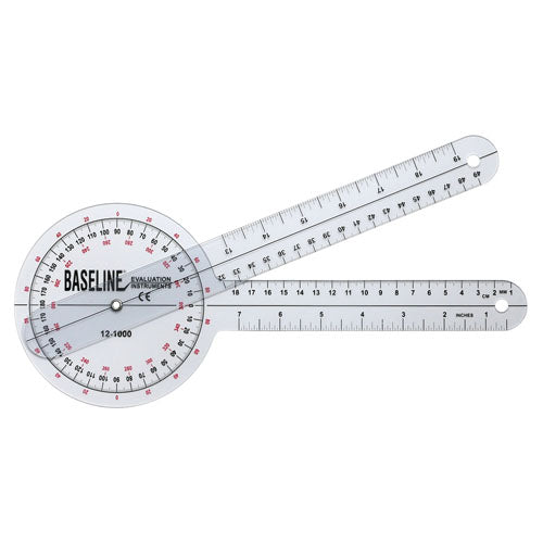 Baseline 12" 360° Plastic Goniometer – Accurate Joint Angle Measurement