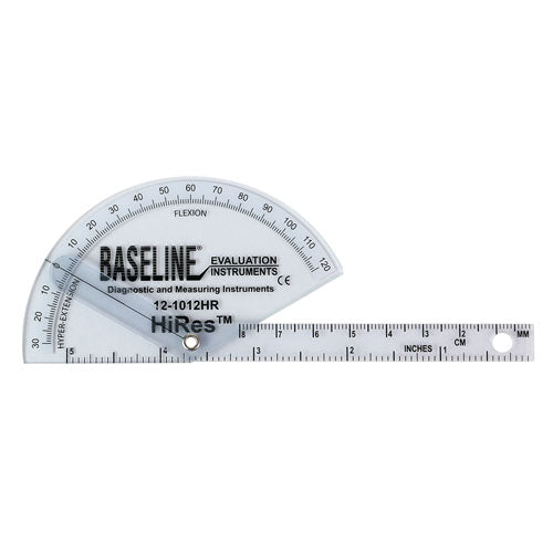 Baseline Hi-Res Flex/Hyper Extension Goniometer – 5.5" Plastic High-Precision Tool