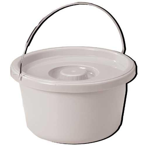 Commode Pail With Lid 7.5 Quart Gray – Hygienic Waste Disposal